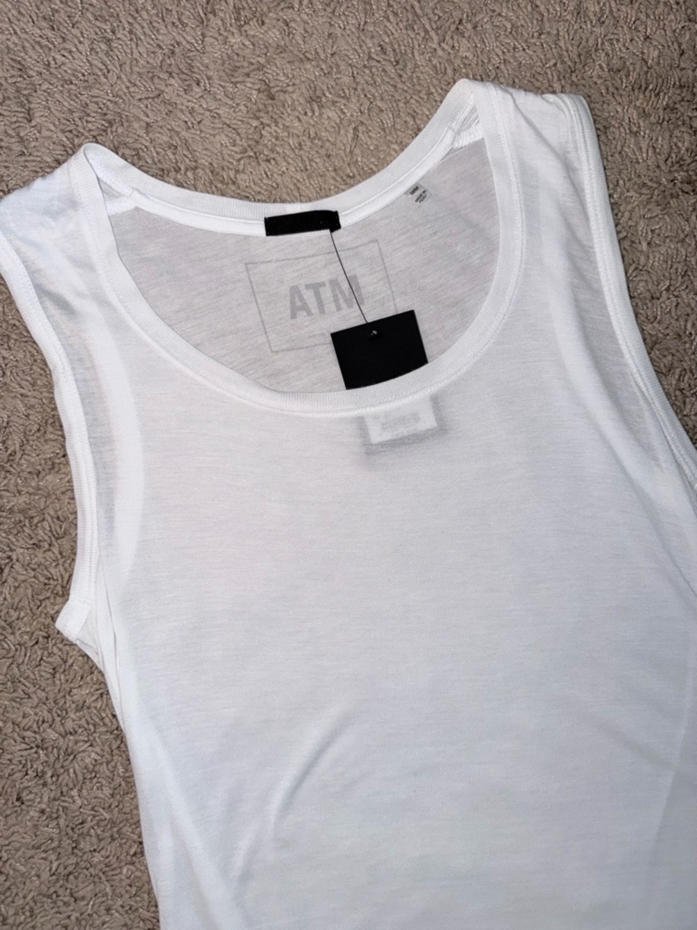 ATM Anthony Thomas Melillo White Scoop Neck Tank Top - Picture 6 of 10